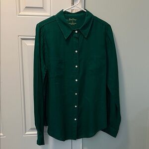 Lilly Pulitzer Linen Sea View Button Down Top